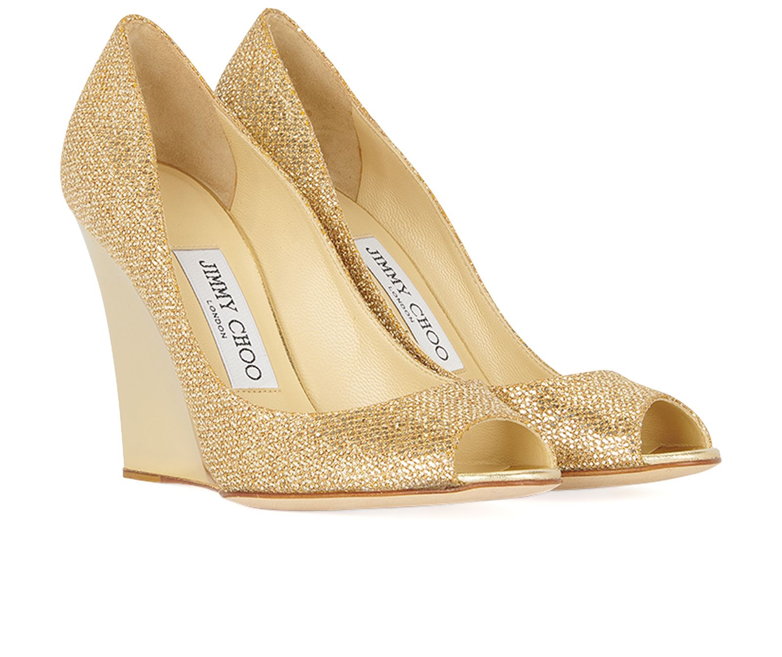 Jimmy choo hot sale peep toe wedges