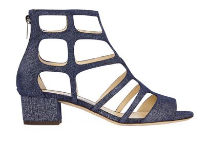 Jimmy Choo Ren 35 Denim Sandals, front view