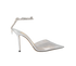 Jimmy Choo Saeda 100 Heels, £280, Shoes, Silver, Crystal/Leather/Plastic, Front view