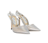 Jimmy Choo Saeda 100 Heels, £280, Shoes, Silver, Crystal/Leather/Plastic, Side view
