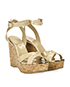 Jimmy Choo Papyrus Patent Cork Wedge Sandals, side view
