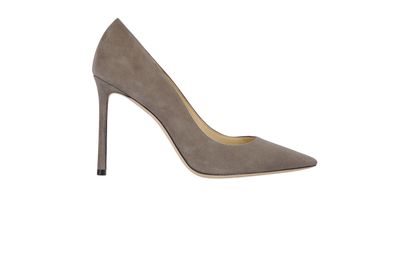 Jimmy Choo Romy 100 Pumps, &pound;275, Shoes, Grey, Suede, Front view