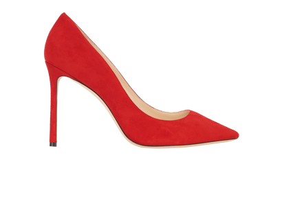 Jimmy Choo Romy 100 Court- UK8, &pound;150, Shoes, Red, Suede, Front view