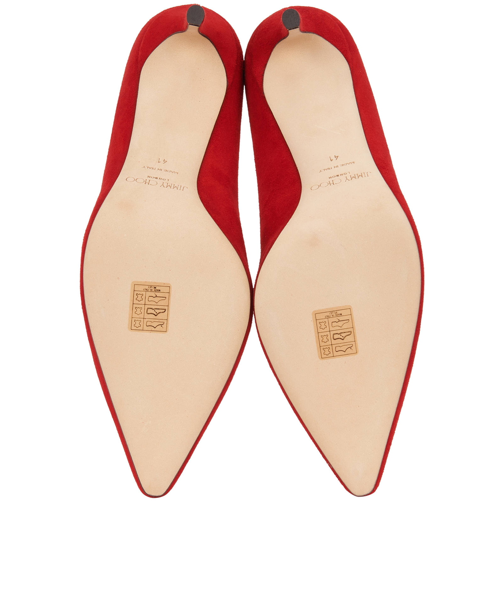 Jimmy Choo Romy 100 Court- UK8, &pound;150, Shoes, Red, Suede, Top view