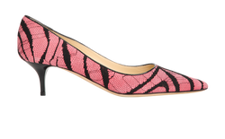 Jimmy Choo Zebra Kitten Heels, Leather/Lace, Pink/Black, UK3.5, 2*