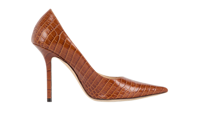 Jimmy Choo Snake embossed Pointed Heels, &pound;160, Shoes, Brown, Leather, Front view