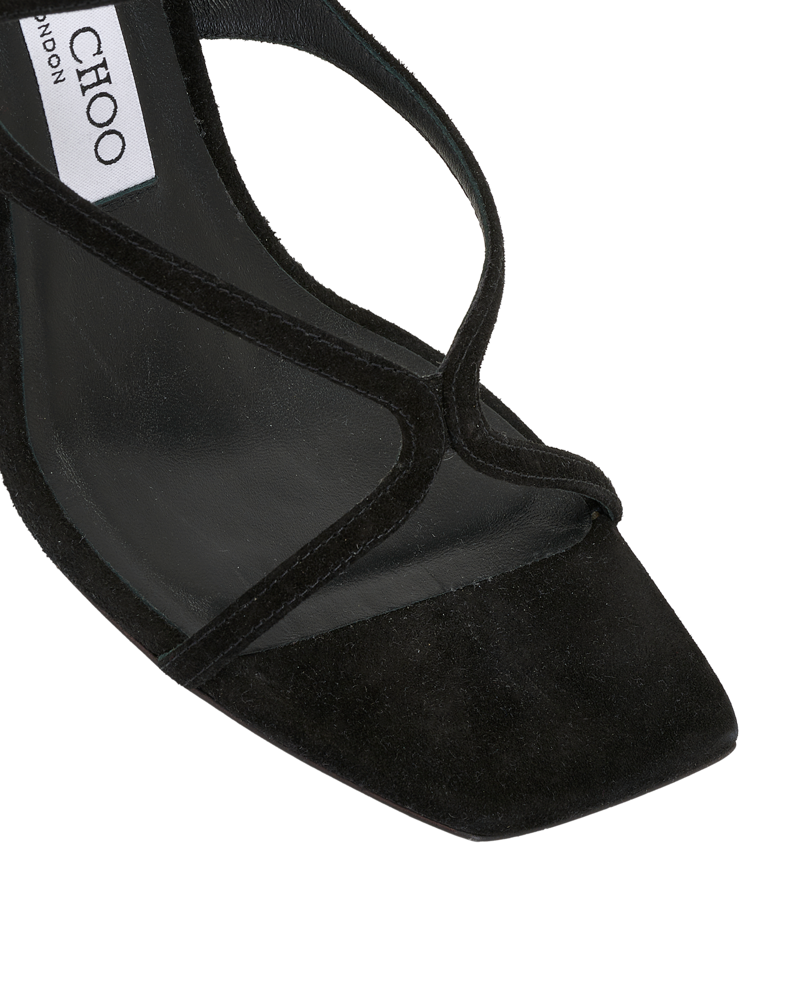 Jimmy Choo Azie 85 Sandals, &pound;220, Shoes, Black/Silver, Suede, Other view