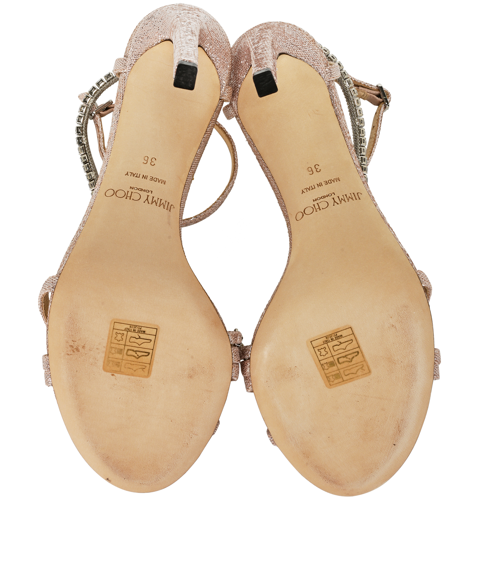 Pre-loved Jimmy Choo Thaia Crystal 100 Sandals - £210