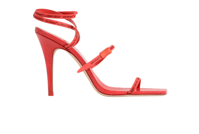 Jimmy Choo x Off-White Jane Sandals, &pound;250, Shoes, Red, Leather, Front view