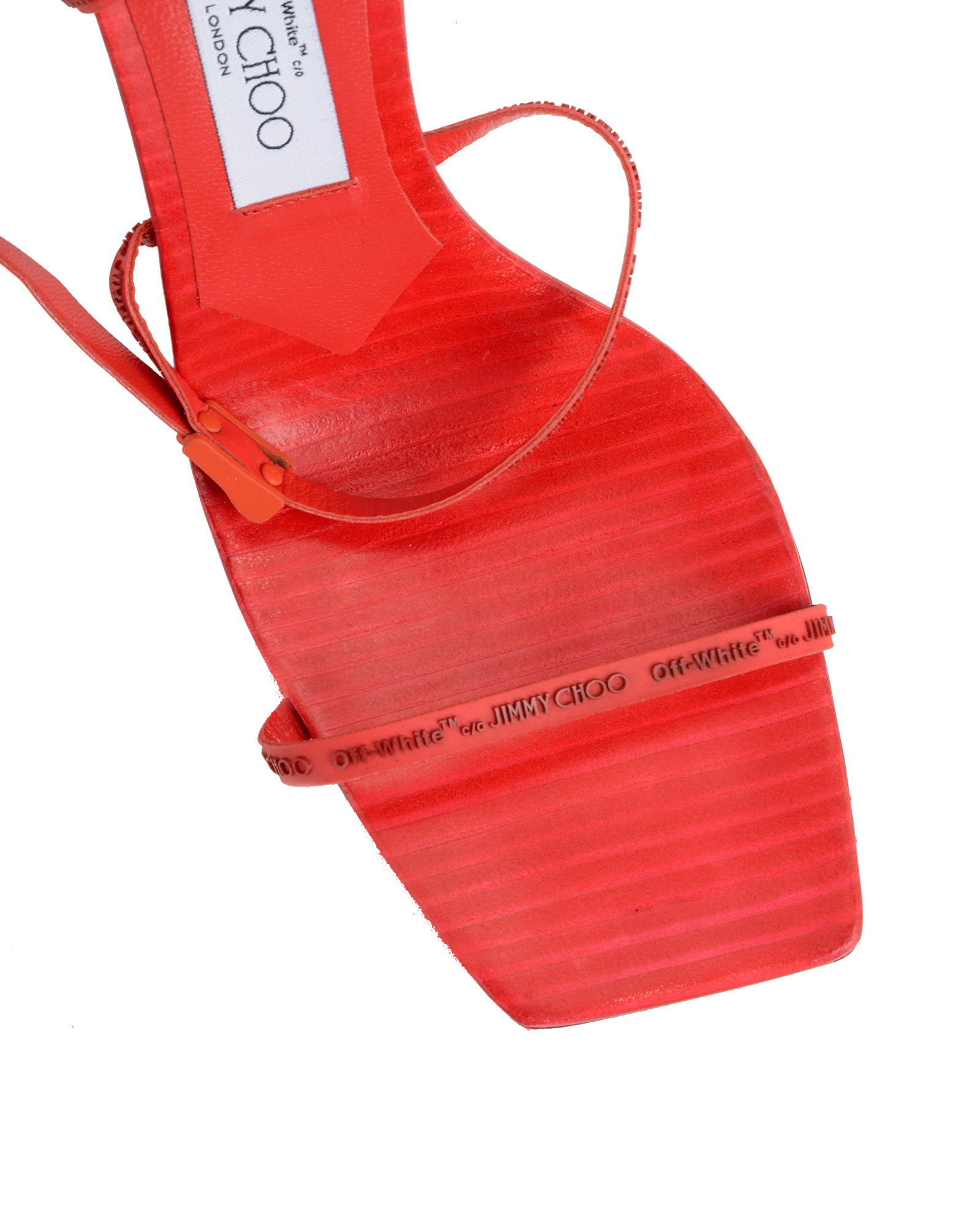 Jimmy Choo x Off-White Jane Sandals, &pound;250, Shoes, Red, Leather, Other view