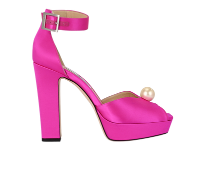 Jimmy Choo Socorie 120, &pound;195, Shoes, Pink, Satin, Front view