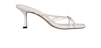 Jimmy Choo Indiya 70 Mules, £225, Shoes, White, Leather, Front view