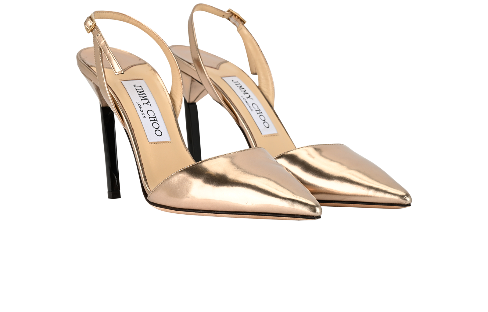 Jimmy Choo Tilly Slingback Pumps, &pound;220, Shoes, Rose Gold, Patent Leather, Side view