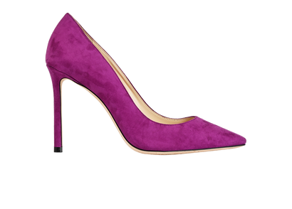Jimmy Choo Romy 100, £180, Shoes, Purple, Suede, Front view