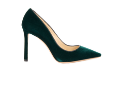 Jimmy Choo Romy 100, Velvet, Green, UK4.5, B, 3*