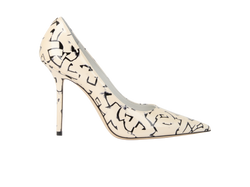 Jimmy Choo X Eric Haze Love 100, Patent, Cream/Black, UK7, B/DB, 4*