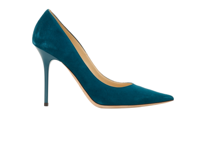 Jimmy Choo Abel Pumps, &pound;170, Shoes, Blue/Green, Suede, Front view