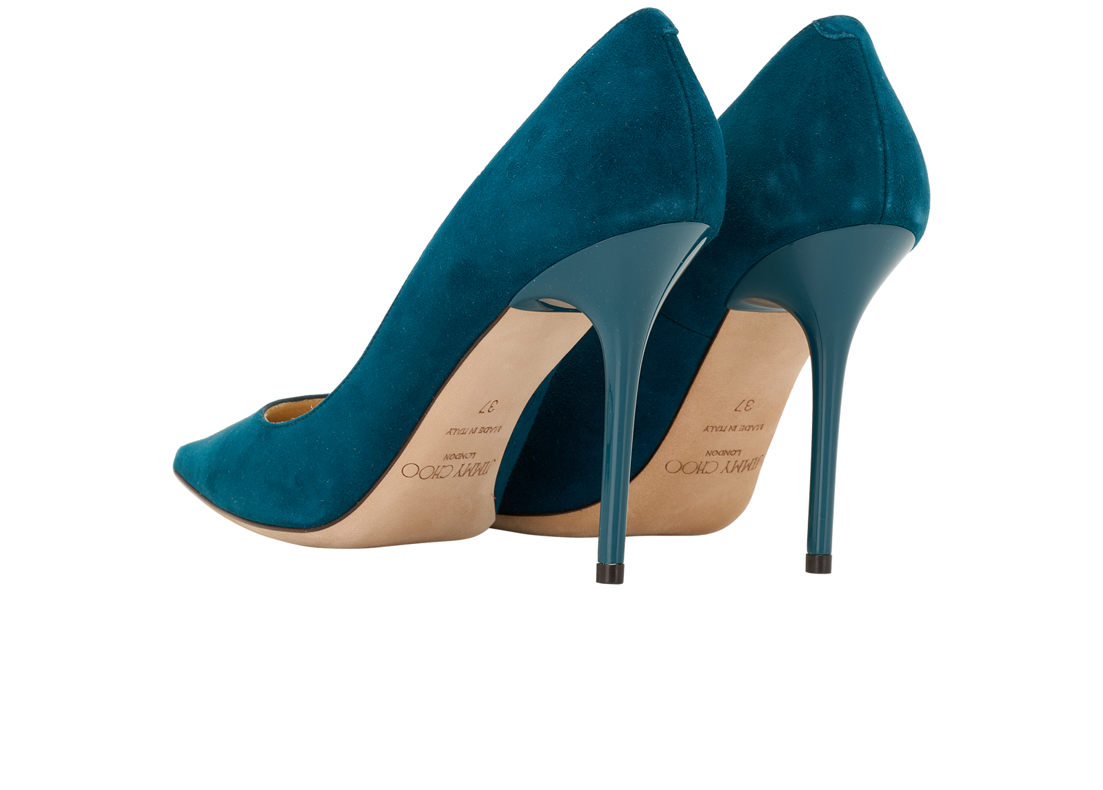 Jimmy Choo Abel Pumps, &pound;170, Shoes, Blue/Green, Suede, Back view