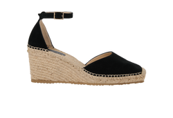 Jimmy Choo Wedge Espadrille Layken 90, Suede/Raffia, Black, UK8, B/DB, 3*