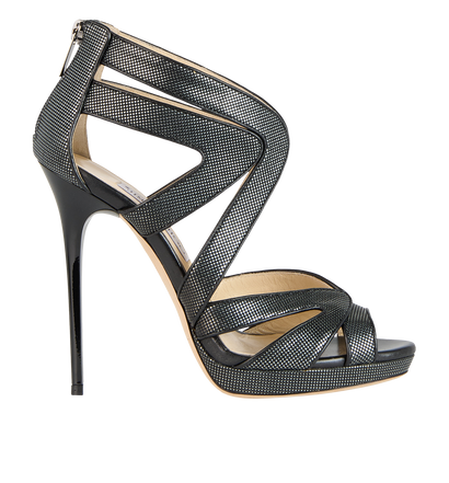 Jimmy Choo Metallic Sandals, front view