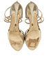 Jimmy Choo Gold Leather Strappy Platform Sandals, top view