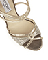 Jimmy Choo Gold Leather Strappy Platform Sandals, other view