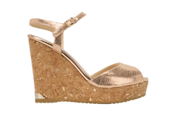 Jimmy Choo Perla Platform Wedge, Leather, Rose Gold, UK6, B, 2*