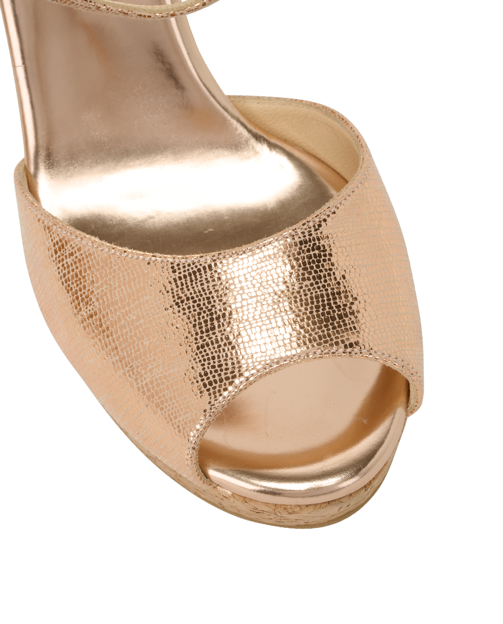 Jimmy Choo Perla Platform Wedge, &pound;190, Shoes, Rose Gold, Leather, Other view