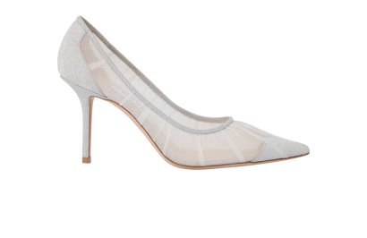 Jimmy Choo Glitter Tulle Pumps, front view