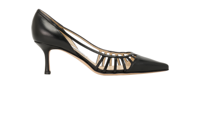 Jimmy Choo Pointed Pumps, &pound;120, Shoes, Black, Leather, Front view