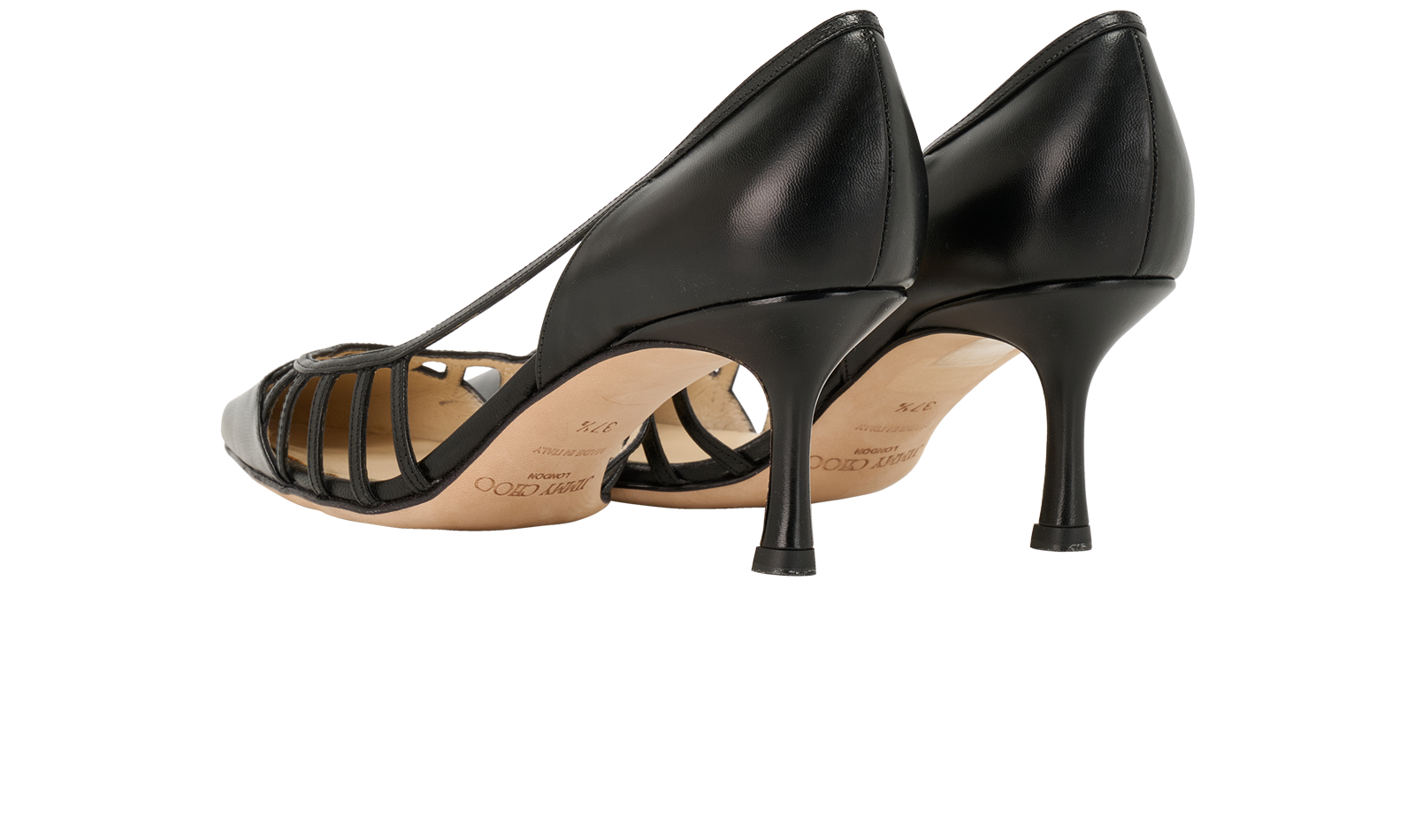 Jimmy Choo Pointed Pumps, &pound;120, Shoes, Black, Leather, Back view