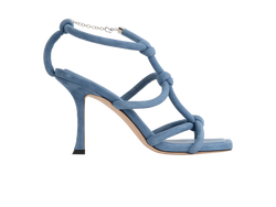 Jimmy Choo Bay 90 Sue Heels, Suede, Blue, UK7, DB/B, 3*