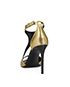 Lanvin Gold Strappy Ankle Heels, back view