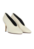 Lanvin V Neck Heels, &pound;90, Shoes, White, Leather, Side view