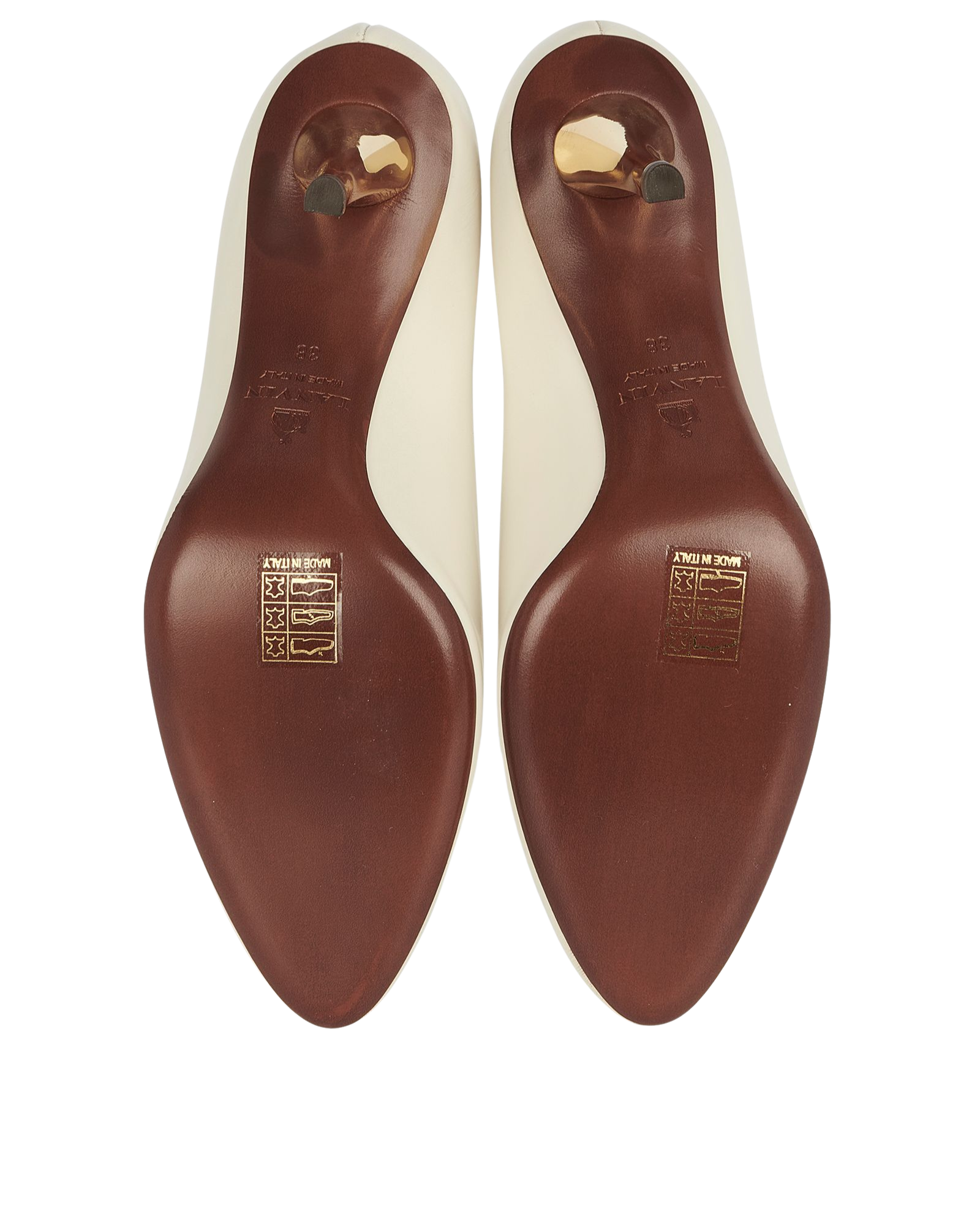 Lanvin V Neck Heels, &pound;90, Shoes, White, Leather, Top view