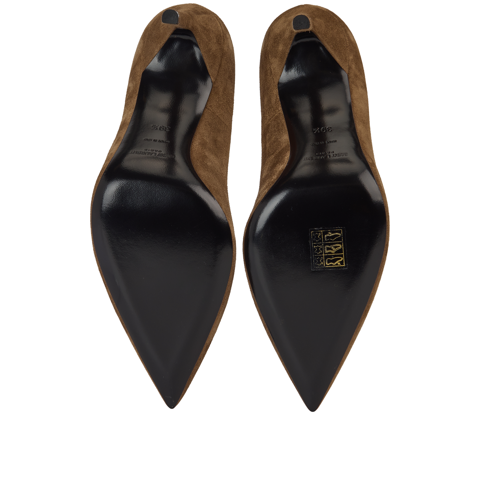 Saint Laurent Anja 105 Pump, &pound;195, Shoes, Brown, Suede, Top view