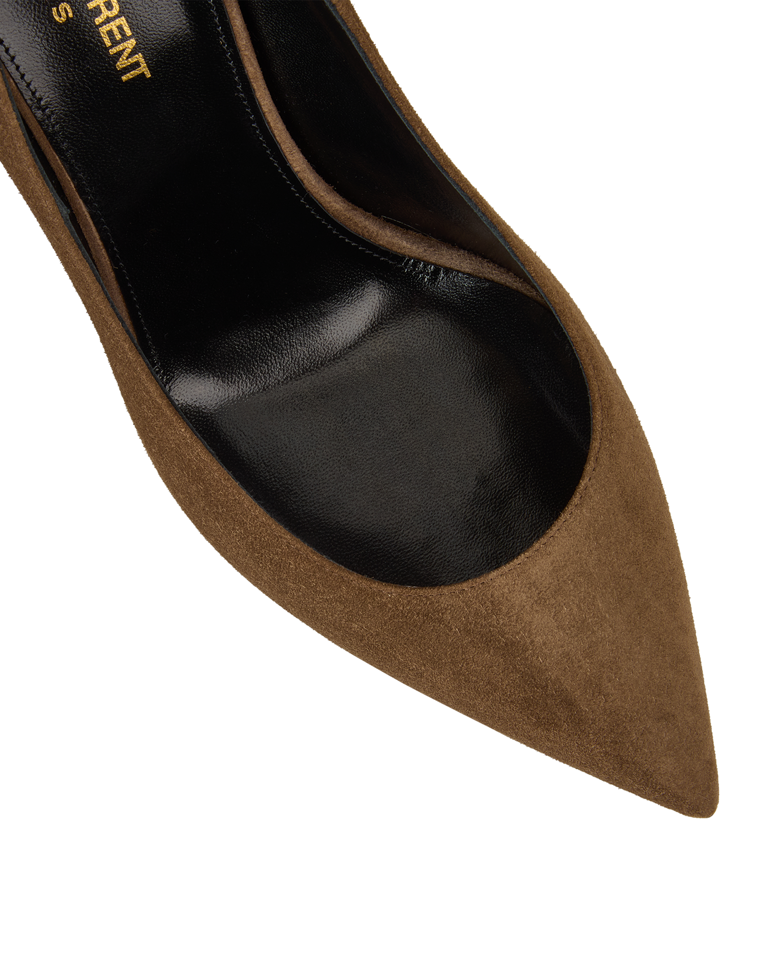 Saint Laurent Anja 105 Pump, &pound;195, Shoes, Brown, Suede, Other view