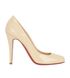 Christian Louboutin Square Toe Pumps, &pound;150, Shoes, Beige, Patent Leather, Front view