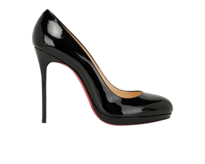 Christian Louboutin Neofilo 120, &pound;295, Shoes, Black, Patent Leather, Front view