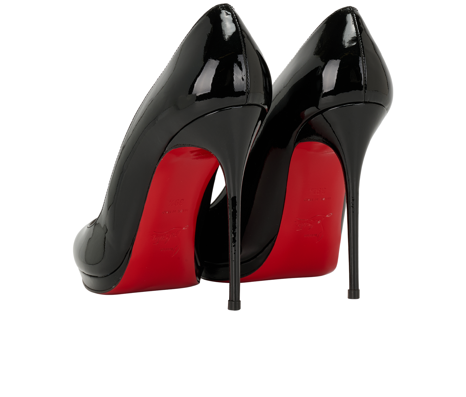 Christian Louboutin Neofilo 120, &pound;295, Shoes, Black, Patent Leather, Back view