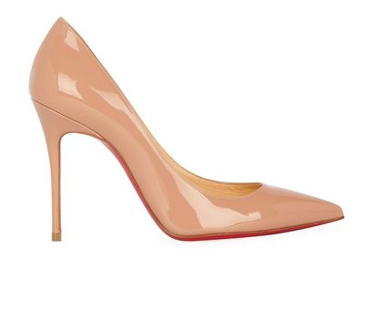 Christian Louboutin Decollete 100, &pound;250, Shoes, Beige, Patent Leather, Front view