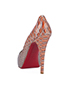 Christian Louboutin Snakeskin Peep Toe Heels, back view