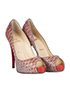 Christian Louboutin Snakeskin Peep Toe Heels, side view