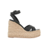 Christian Louboutin Mariza Wedge 130, &pound;280, Shoes, Black, Leather/Raffia, Front view