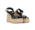Christian Louboutin Mariza Wedge 130, &pound;280, Shoes, Black, Leather/Raffia, Side view