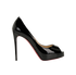 Christian Louboutin New Very Prive Pumps, &pound;320, Shoes, Black, Patent Leather, Front view