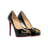 Christian Louboutin New Very Prive Pumps, &pound;320, Shoes, Black, Patent Leather, Side view