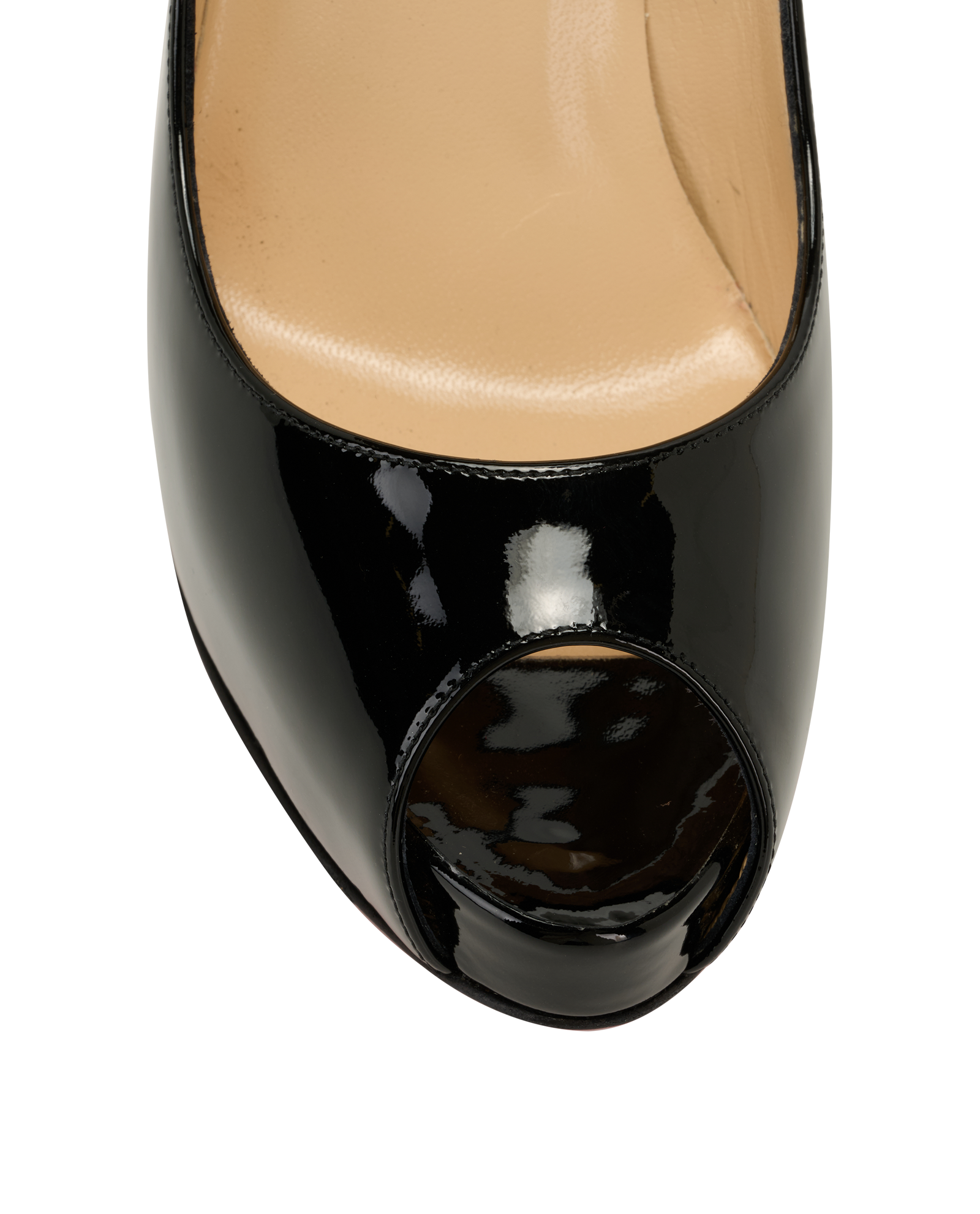 Christian Louboutin New Very Prive Pumps, &pound;320, Shoes, Black, Patent Leather, Other view