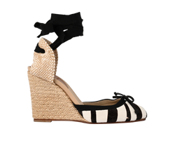 Christian Louboutin Zebra Wedges, Pony Hair, White/Black, UK3,DB, 2*