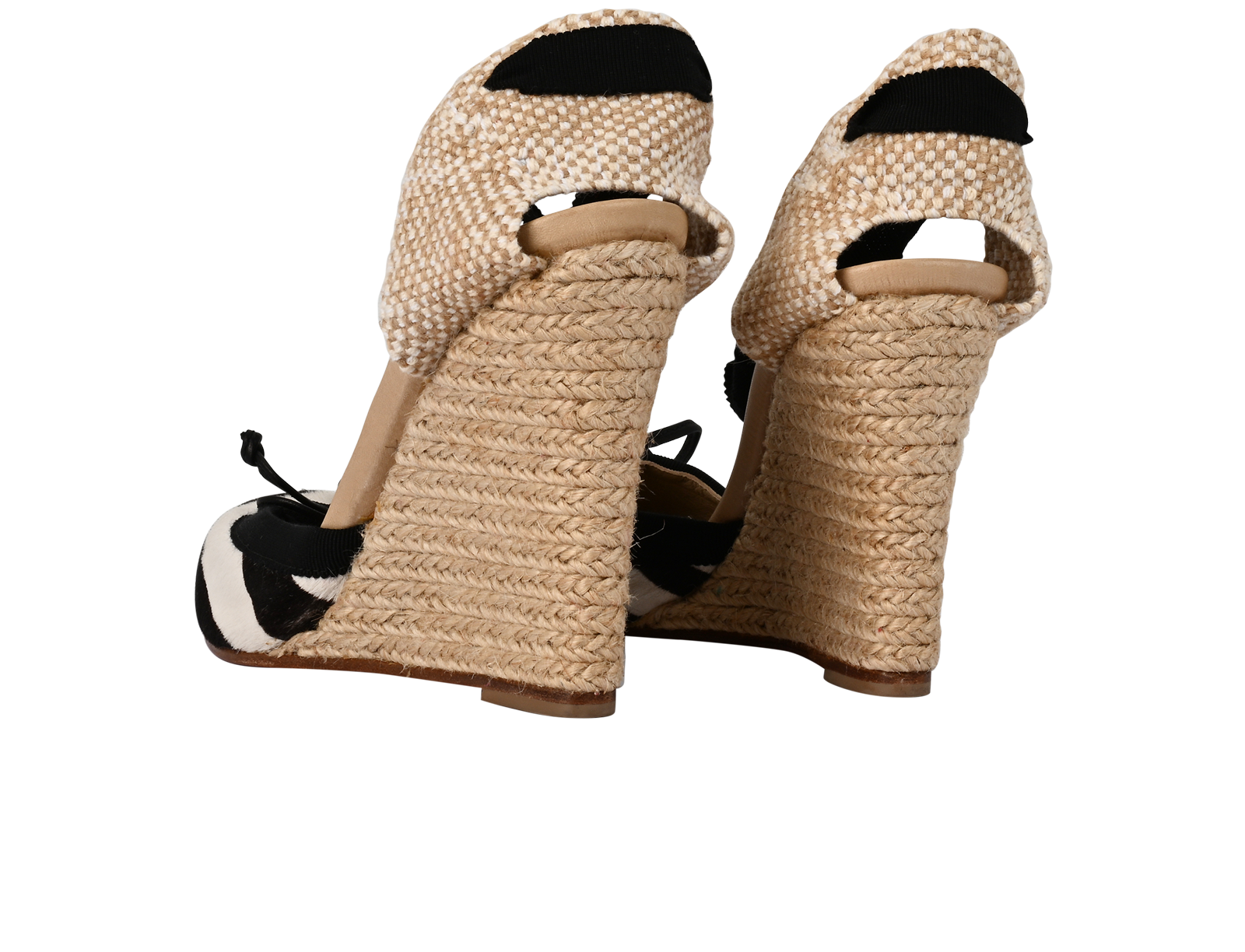 Christian Louboutin Zebra Wedges, &pound;295, Shoes, Black/White, Pony / Calfskin, Back view